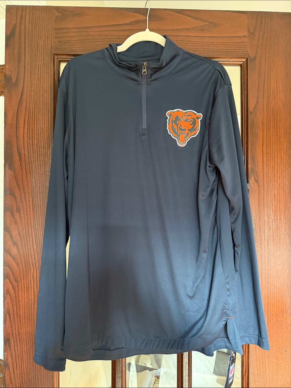 Fanatics Navy Blue Half-Zip Pullover with Orange Logo